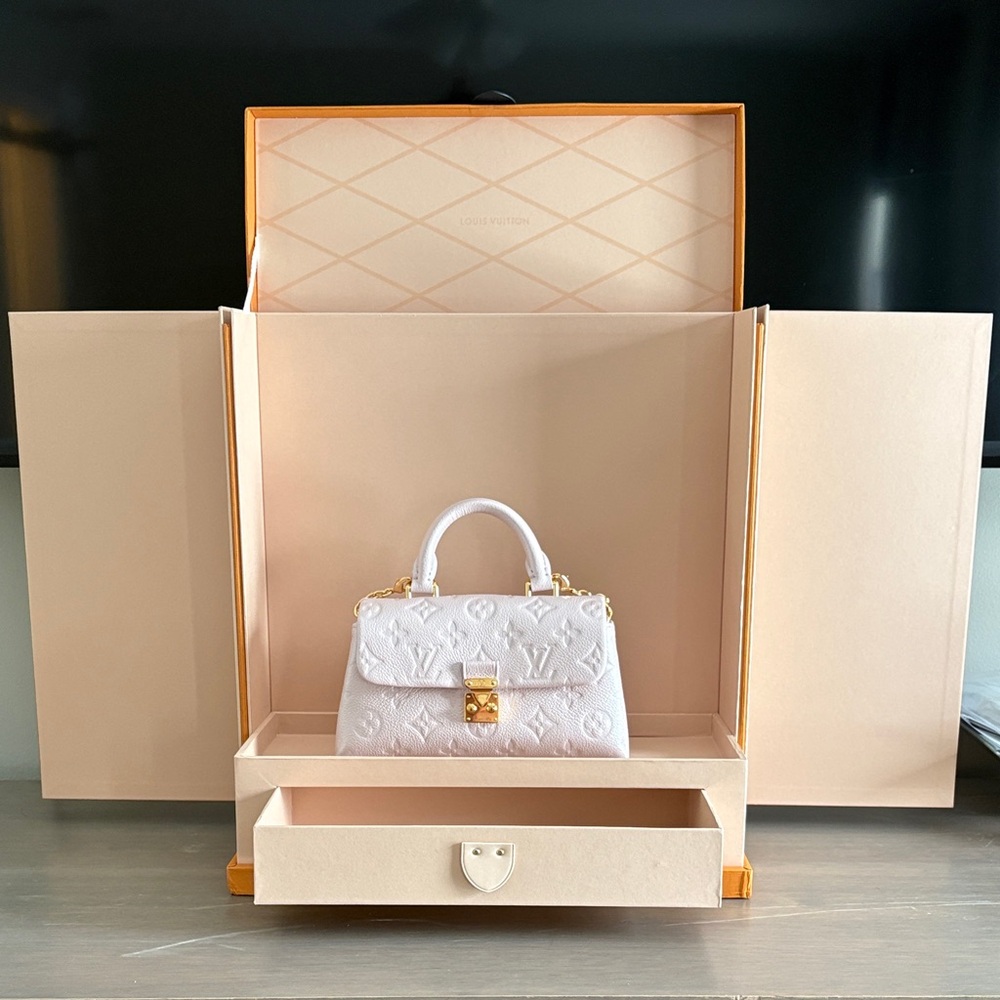 Louis Vuitton Exotics Trunk Box Large Size Vibrant Orange Organizer